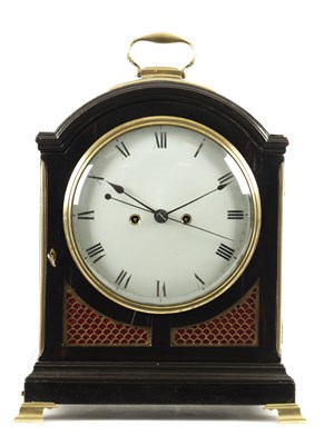 Lot A REGENCY PAD TOP DOUBLE FUSEE CENTRE SECONDS EBONISED BRACKET CLOCK