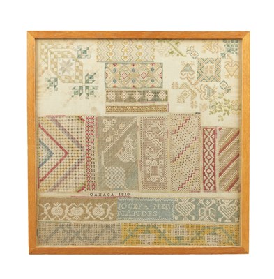 Lot AN EARLY 19TH CENTURY MEXICAN NEEDLEWORK SAMPLER