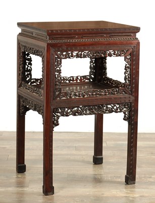 Lot A 19TH CENTURY CHINESE HARDWOOD JARDINIERE TABLE POSSIBLY HUANGHUALI
