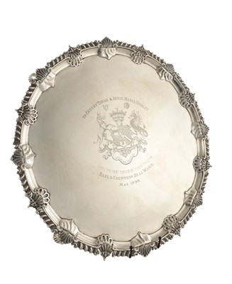Lot A LATE 19TH CENTURY LARGE SILVER SALVER