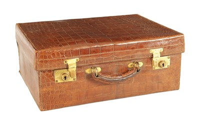 Lot A 19TH CENTURY CROCODILE LEATHER CASE