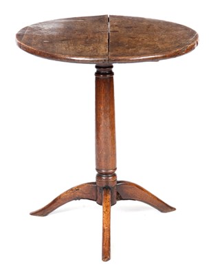 Lot 646 - A PRIMITIVE COUNTRY MADE WALNUT AND OAK TRIPOD...