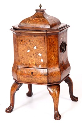 Lot 648 - A GOOD 18TH CENTURY WALNUT AND DUTCH MARQUETRY...