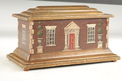 Lot A 19TH CENTURY PAINTED COUNTRY HOUSE TEA CADDY