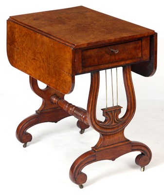 Lot 673 - A GOOD GEORGE IV POLLARD OAK DROP LEAF SIDE...