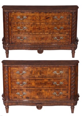 Lot 703 - A PAIR OF LATE 18TH CENTURY PARQUETRY WALNUT...