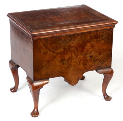 Lot 713 - A LATE 19TH CENTURY BURR WALNUT LIDDED BOX...