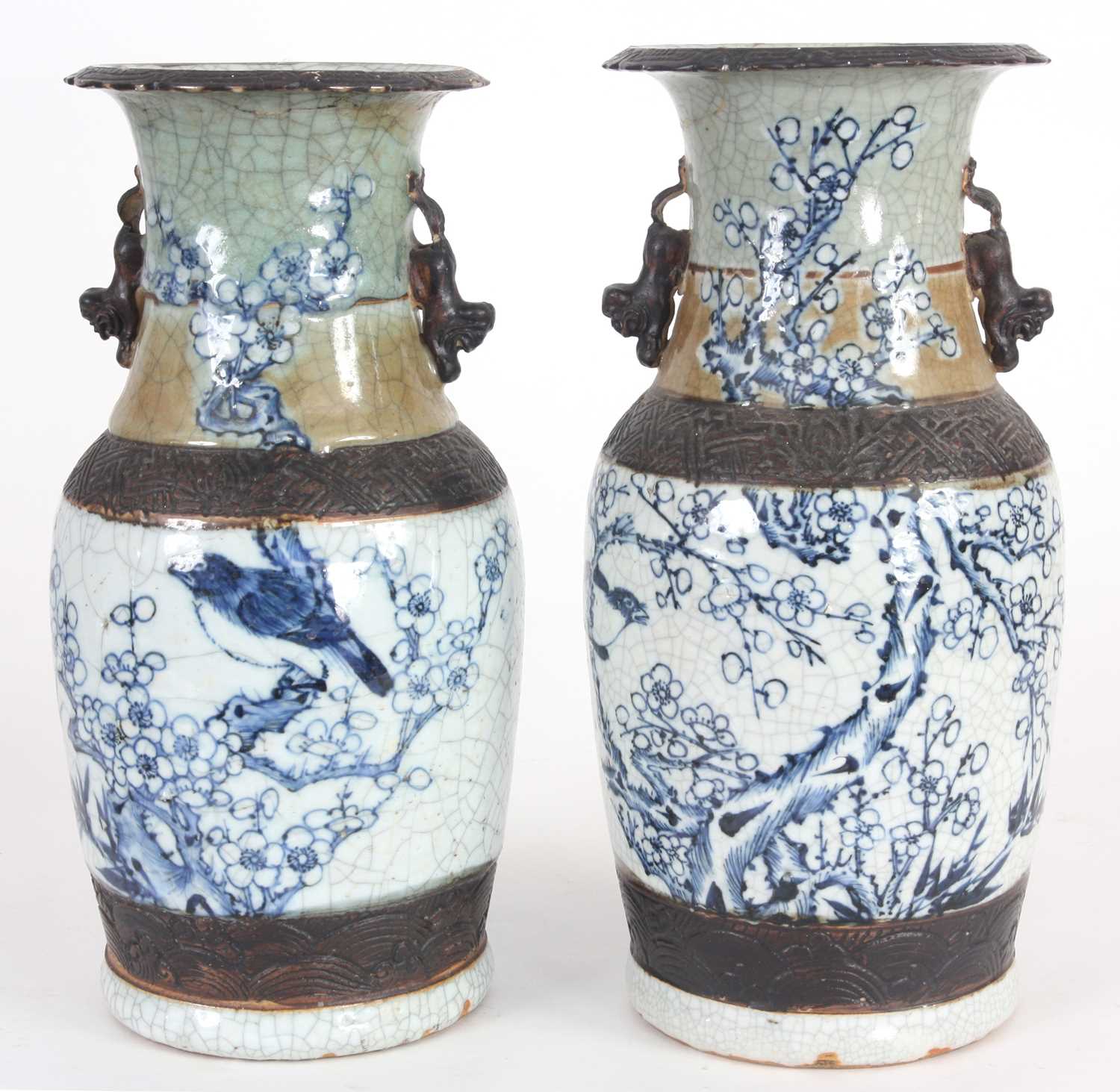 Lot 74 - A PAIR OF 19th CENTURY CHINESE CRACKLE GLAZE...