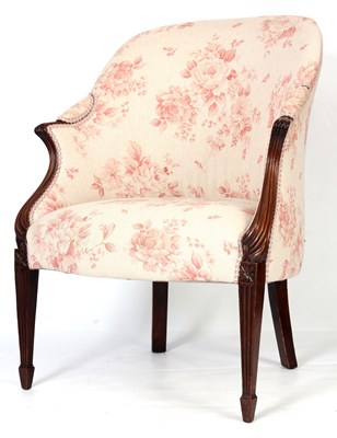 Lot 755 - A GEORGE III HEPPLEWHITE UPHOLSTERED GENTLEMAN'...