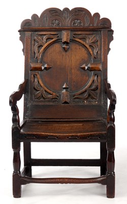 Lot 757 - A 17TH CENTURY CUMBRIAN JOINED OAK WAINSCOT...