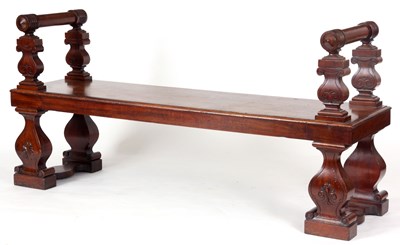 Lot 763 - A FINE LATE REGENCY COUNTRY HOUSE HALL BENCH...