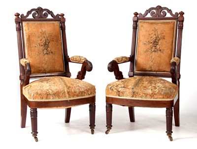 Lot 769 - A PAIR OF 19TH CENTURY FRENCH MAHOGANY OPEN...