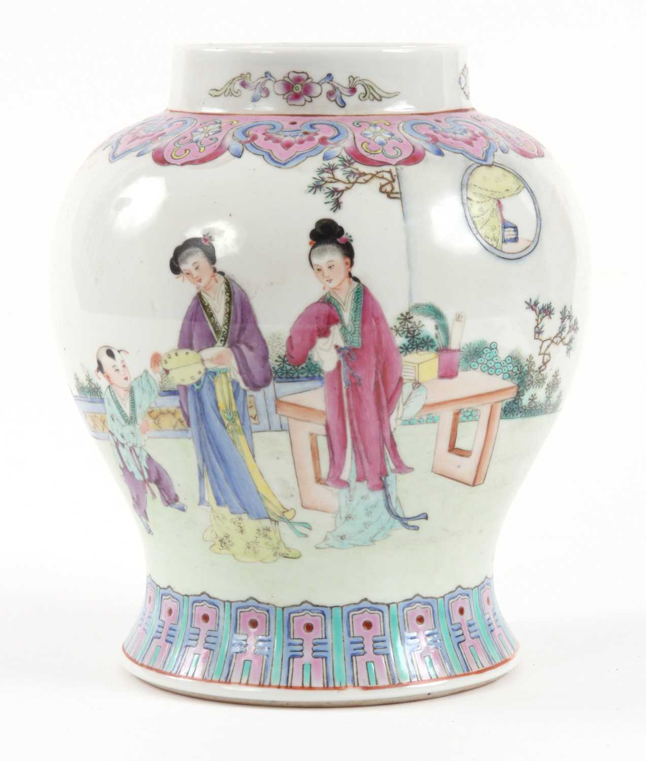 Lot 77 - A 20TH CENTURY CANTON FAMILLE ROSE GINGER JAR...