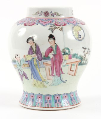 Lot 77 - A 20TH CENTURY CANTON FAMILLE ROSE GINGER JAR...
