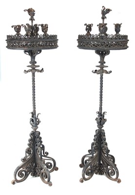 Lot 789 - AN IMPRESSIVE PAIR OF FLOOR STANDING PUGIN...