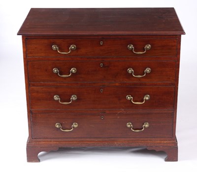 Lot 798 - A GEORGE III MAHOGANY CHEST OF DRAWERS with...