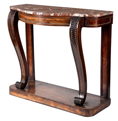 Lot 811 - A STYLISH REGENCY PAINTED FAUX ROSEWOOD...