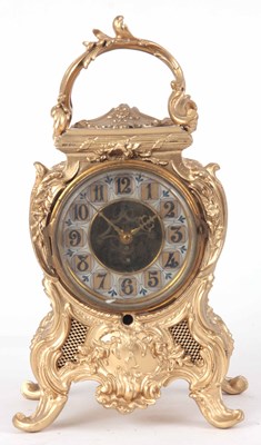 Lot 105 - A LATE 19th CENTURY FRENCH GILT MANTLE CLOCK...