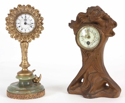 Lot 119 - TWO EARLY 20th CENTURY MANTLE CLOCKS...