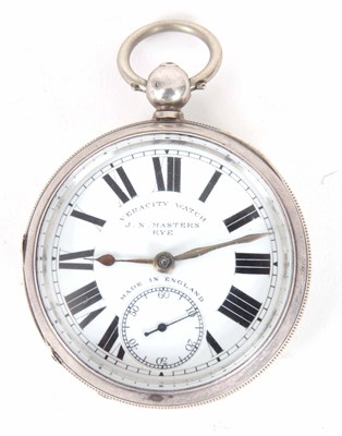 Lot 12 - J N MASTERS A VERGE POCKET WATCH in a silver case