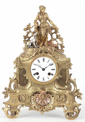 Lot 122 - A LATE 19TH CENTURY FRENCH BRASS ORMOLU ROCOCO...