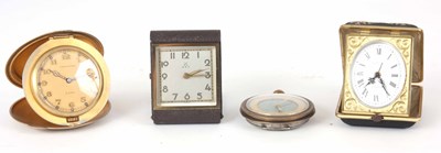 Lot 136 - A SELECTION OF FOUR TRAVEL CLOCKS