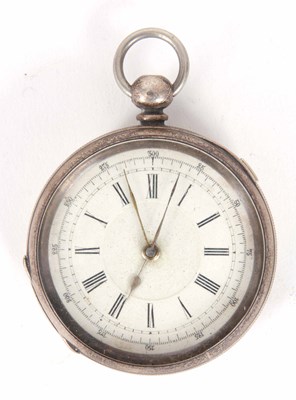 Lot 14 - A CHRONOGRAPH POCKET WATCH in a silver plated...