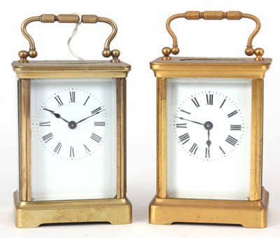 Lot 148 - TWO LATE 19TH CENTURY FRENCH BRASS TIMEPIECE...