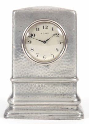 Lot 149 - A TUDRIC PEWTER MANTLE CLOCK 15cm high