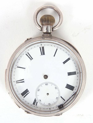 Lot 15 - A QUARTER REPEATING POCKET WATCH in a silver case