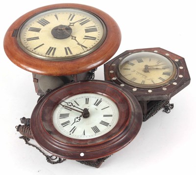 Lot 159 - THREE 19th CENTURY BLACK FOREST WALL CLOCKS...