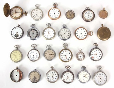 Lot 17 - A COLLECTION OF 24 POCKET WATCHES some silver...