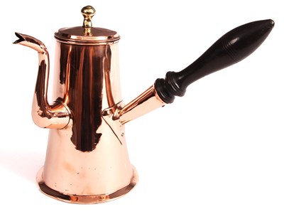 Lot 592 - A late Georgian large Copper COFFEE POT of...