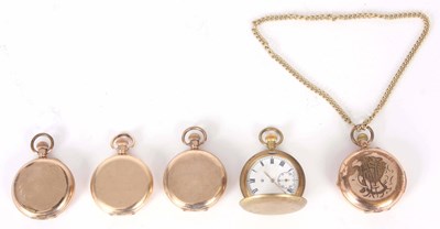 Lot 20 - A SELECTION OF FIVE FULL HUNTER POCKET WATCHES...