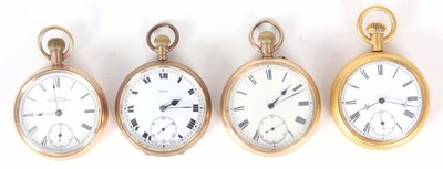 Lot 22 - A SELECTION OF FOUR OPEN FACED POCKET WATCHES...