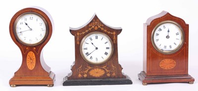 Lot 233 - A SELECTION OF THREE FRENCH MANTLE CLOCKS with...