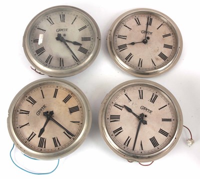 Lot 242 - FOUR GENTS ELECTRIC SLAVE CLOCKS with nickel...