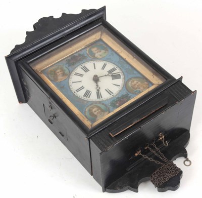 Lot 250 - A LATE 19th CENTURY BLACK FOREST WALL CLOCK...