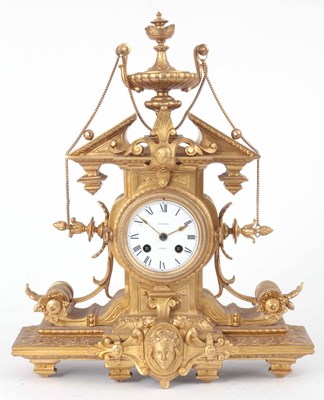 Lot 253 - A LATE 19th CENTURY FRENCH ORMOLU MANTLE CLOCK...