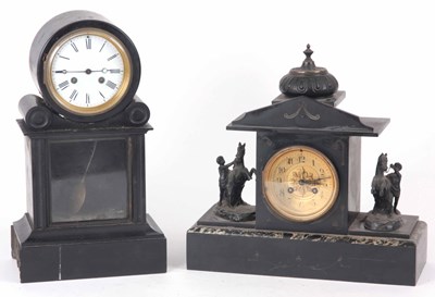 Lot 255 - TWO LATE 19th CENTURY FRENCH BLACK SLATE...