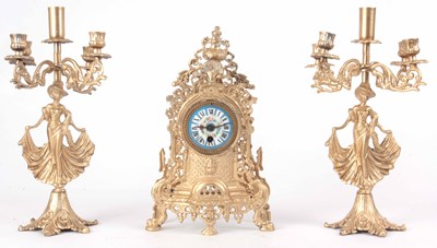 Lot 257 - A LATE 19th CENTURY FRENCH GILT CLOCK...