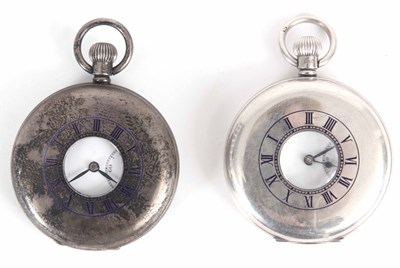 Lot 26 - TWO SILVER HALF HUNTER POCKET WATCHES