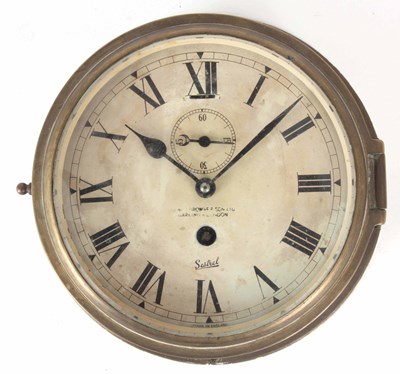 Lot 288 - AN EARLY 20th CENTURY BRASS CASED SHIPS CLOCK...