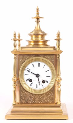 Lot 291 - A 19th CENTURY FRENCH ORMOLU MANTLE CLOCK with...