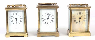 Lot 300 - A SELECTION OF THREE CARRIAGE CLOCKS