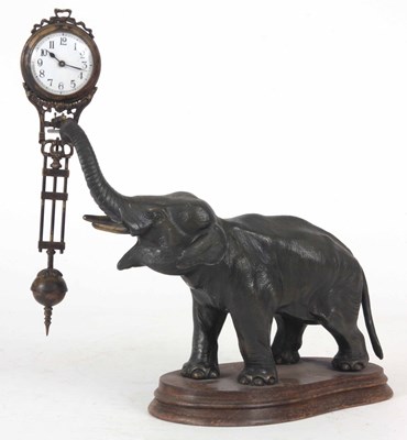 Lot 313 - A MYSTERY CLOCK modelled as an elephant with...