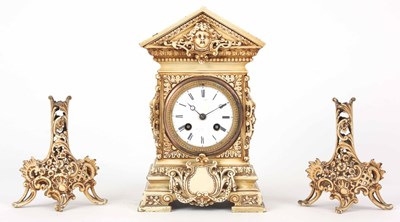 Lot 318 - A LATE 19th CENTURY FRENCH CREAM PAINTED BRASS...