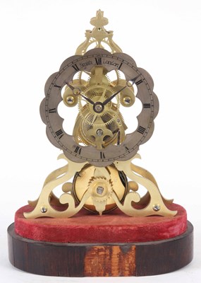 Lot 339 - A LATE 19th CENTURY ENGLISH SKELETON CLOCK...