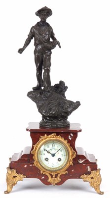 Lot 371 - A LARGE LATE 19th CENTURY FIGURAL MANTLE CLOCK...