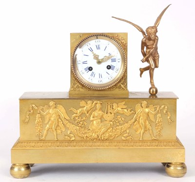 Lot 372 - A LATE 19th CENTURY FRENCH ORMOLU MANTLE CLOCK...